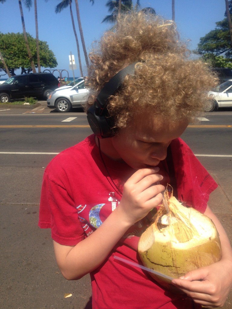 Max and a coconut